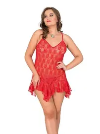 Moongirl Asimetrik Kesim Battal Beden Bayan Tül Gecelik Moongirl MNL 10055