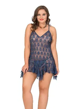 Moongirl Asimetrik Kesim Battal Beden Bayan Tül Gecelik Moongirl MNL 10055 - Alternatif Görünüm