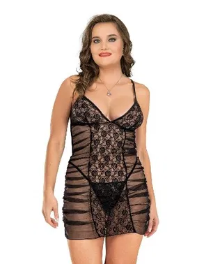 Moongirl Yanları Büzgülü Kadın Büyük Beden Tül Gecelik Moongirl MNL10095