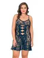 Battal Beden Fiyonklu Fantazi Tül Gecelik Moongirl MNL10097