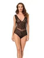Kalın Askılı Transparan Fantazi Body Moongirl 146 Siyah