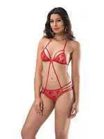 Yıldız Desenli Fantazi Body Moongirl MNL3059 Kırmızı detay görünüm