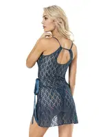 Göğüs Dekolteli Asimetrik Kesim Fantazi Gecelik Moongirl MNL422 Petrol farklı açı