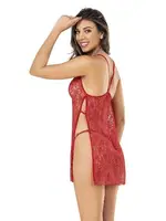 Yanları Açık Kısa Fantazi Gecelik Moongirl MNL443 Kırmızı detay görünüm