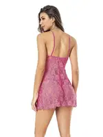 Kısa İnce Askılı Fantazi Kadın Gecelik Moongirl 445 Fuşya görsel 4
