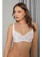NBB 380 C Cup Balenli Dantelli Bayan Toparlayıcı Sütyen Beyaz