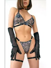 NightLight Desenli Transparan Erotik Sütyen Takım NightLight 1056