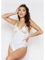 Tüllü Dantel Fantazi Kadın Body NightLight 3345-2 Beyaz