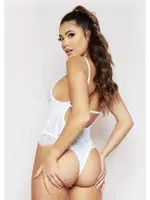 Tüllü Dantel Fantazi Kadın Body NightLight 3345-2 Beyaz detay görünüm