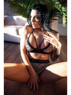 NightLight Leopar Etekli Fantazi Sütyen Takım NightLight 3488