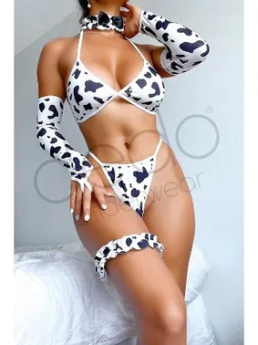 NightLight Boyun Aksesuarlı Bacak Bantlı Eldivenli Fantazi Takım Nightlight 1030