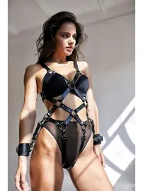 NightLight Deri Elleri Kelepçeli Body Harness Nightlight 8070