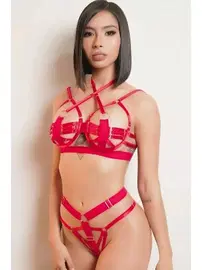 NightLight Deri Erotik Sütyen Külot Harness Takım Nightlight 8610