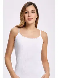 İlke Pamuk Kaşkorse Dantelli İp Askılı Atlet İlke 2042