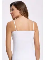 Pamuk Kaşkorse Dantelli İp Askılı Atlet İlke 2042 Beyaz detay görünüm