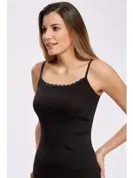 Pamuk Kaşkorse Dantelli İp Askılı Atlet İlke 2042 Siyah farklı açı