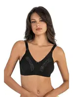 Penye Dantelli Toparlayıcı Sütyen Fabony 3180 Siyah görsel 5