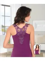 Omuz Dekolteli Güpürlü Kadın Atlet Polkan 2064