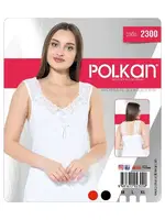 Geniş Dantel Askılı Polkan Kadın Atlet 2300 Beyaz