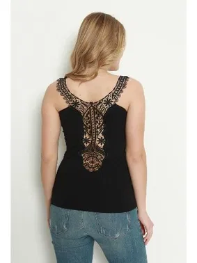 Polkan Sırtı Dantelli Kadın Atlet Polkan 2314