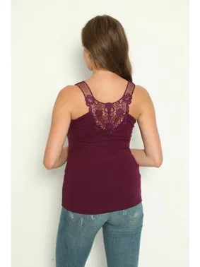 Polkan Sırtı Güpürlü Askılı Kadın Atlet Polkan 2345