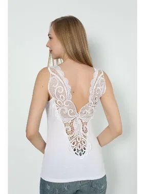 Polkan Sırtı Güpürlü Kalın Askılı Bayan Atlet Polkan 2386