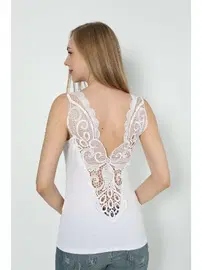 Polkan Sırtı Güpürlü Kalın Askılı Bayan Atlet Polkan 2386