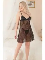 Real Passione Gecelik Takım Erotik Siyah File 4012 Siyah detay görünüm