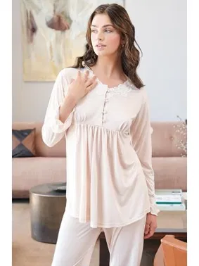 Bone Club Sabahlıklı Belmando Dokuma Kadın Pijama Takım Bone Club 5532 - Alternatif Görünüm