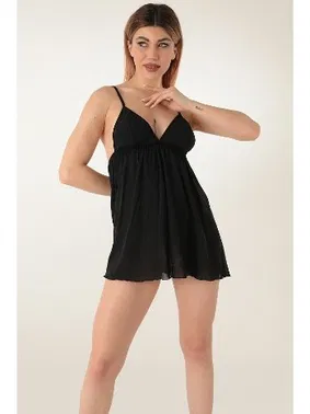 DOREMI Sabit Askılı Transparan Mini Gecelik Miorre 001-001300