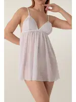 Sabit Askılı Transparan Mini Gecelik Miorre 001-001300 Beyaz görsel 7