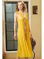 Sarı Erotik Seksi Uzun Gecelik İzabel 2007 Sarı detay görünüm