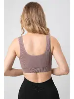 Seamless Fitilli Toparlayıcı Pedli Spor Sütyen DoReMi 002-000161 Vizon görsel 5