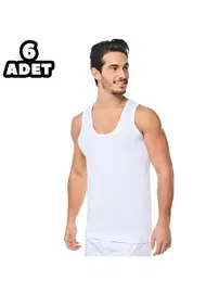 Seher Yıldızı Seher Beyaz Erkek Penye Atlet 6'lı SER0001