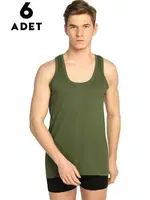 Renkli Erkek Penye Atlet 6 Adet Seher Yıldızı 0001-R farklı açı