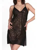 Siyah Desenli Fantezi Askılı Gecelik DoReMi 002-003347 Siyah