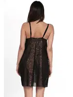 Siyah Desenli Fantezi Askılı Gecelik DoReMi 002-003347 Siyah farklı açı