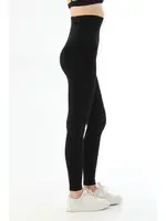 Toparlayıcı Göğüs Altı Yüksek Bel Kadın Tayt MI 3904 Siyah görsel 7