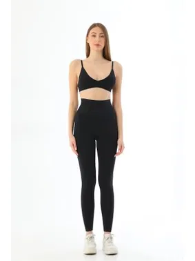 Emay Siyah Yüksek Bel Toparlayıcı Uzun Kadın Tayt MI 3905