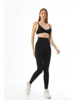 Siyah Yüksek Bel Toparlayıcı Uzun Kadın Tayt MI 3905 Siyah farklı açı