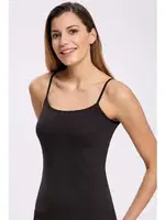 Siyah %100 Pamuk Mat Biyeli Ip Askili Atlet İlke 2201 Siyah