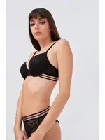 Simli Hafif Destekli Silvery Sütyen Takımı NBB 4791 Siyah detay görünüm