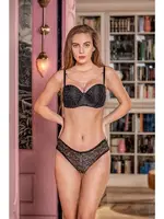 Siyah Simli Lotus Sütyen Slip Külot Takım Gallipoli MGP31541 Siyah