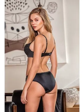 Gallipoli Siyah Simli Lotus Sütyen Slip Külot Takım Gallipoli MGP31541 - Alternatif Görünüm