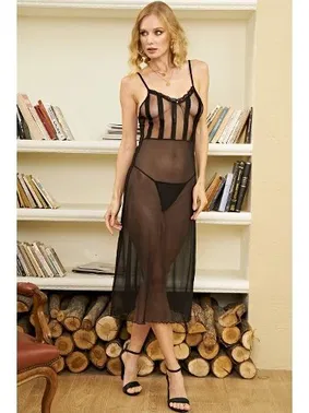 İzabel Siyah Transparan Seksi Erotik Uzun Gecelik İzabel 2003 - Alternatif Görünüm