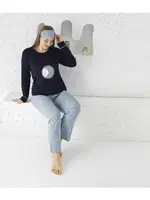 Uzun Kollu Yuvarlak Yaka Büyük Beden Kadın Pijama Takım Tekten 1830 Görsel detay görünüm