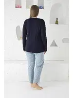 Uzun Kollu Yuvarlak Yaka Büyük Beden Kadın Pijama Takım Tekten 1830 Görsel farklı açı