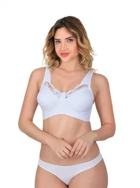 Emay Toparlayıcı Dantelli Cotton Kadın Sütyen Emay 181C - Alternatif Görünüm
