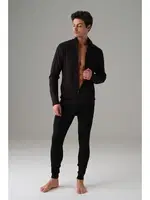 Termal Viloft Dik Yaka Fermuarlı Sweatshirt Dorense 2895 Siyah