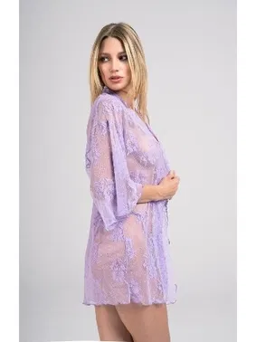 Moonlight Transparan Dantelli Kadın Kimono String Takım Moonlight 9356 - Alternatif Görünüm